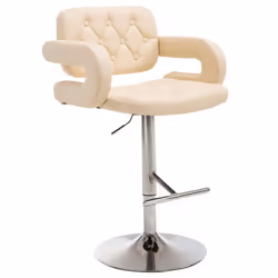 Tabouret de bar - Décoshop26 - 10_0001188 - Synthetique crème - Réglable en hauteur - Design contemporain