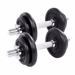 Kit halteres musculation avec barre d’extension 20 kg pour hommes et femmes musculation prise de masse fitness noir