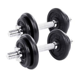 Kit halteres musculation avec barre d’extension 20 kg pour hommes et femmes musculation prise de masse fitness noir