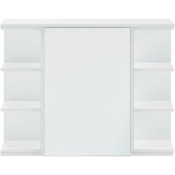 Helloshop26 - Placard mural design meuble de rangement à suspendre meuble de salle de bain porte avec miroir étagères réglables panneau de particules