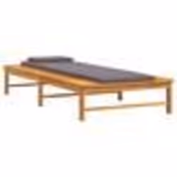 Transat chaise longue bain de soleil lit de jardin terrasse meuble dexterieur et coussin/oreiller gris fonce
