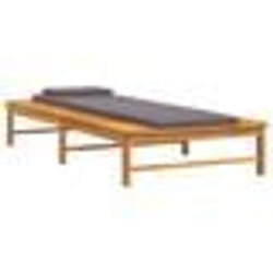 Transat chaise longue bain de soleil lit de jardin terrasse meuble dexterieur et coussin/oreiller gris fonce