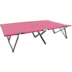 Transat chaise longue bain de soleil lit de jardin terrasse meuble d'extérieur pliable 2 places rose acier