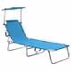 Transat - Non spécifié - Pliable - Acier enduit de poudre - Auvent réglable - Bleu