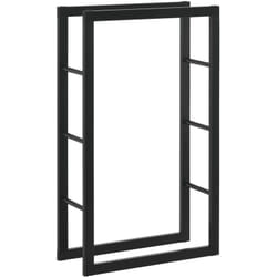 Helloshop26 - Porte-bûches robuste range-bûches solide support pour bois de chauffage rangement efficace pour intérieur extérieur acier laqué 60 x