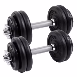 Lot de 2 halteres courts en fonte 30 kg sport fitness musculation