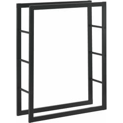Helloshop26 - Porte-bûches robuste range-bûches solide support pour bois de chauffage rangement efficace pour intérieur extérieur acier laqué 80 x