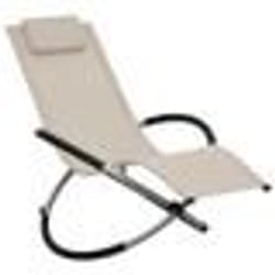 Transat chaise longue bain de soleil lit de jardin terrasse meuble d exterieur pour enfants acier creme