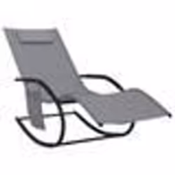 Transat - Non spécifié - Chaise longue à bascule - Acier enduit de poudre - Textilène - Gris