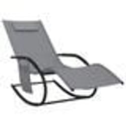 Transat - Non spécifié - Chaise longue à bascule - Acier enduit de poudre - Textilène - Gris