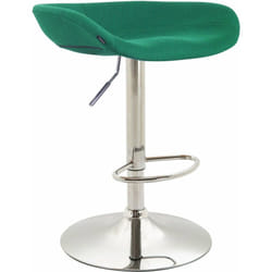 Tabouret de bar assise réglable en hauteur et pivotant en feutrine vert pieds tulipe en métal chromé avec repose-pieds 100001051