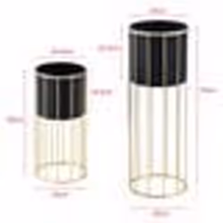 Set de 2 supports de plante ensemble cache pot pot de fleur bac a fleurs vase metal tailles differentes dore noir