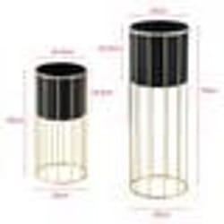 Set de 2 supports de plante ensemble cache pot pot de fleur bac a fleurs vase metal tailles differentes dore noir