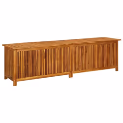 Coffre boîte meuble de jardin rangement 200 x 50 x 58 cm bois d acacia solide