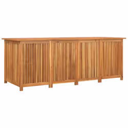 Cette boîte de rangement de jardin en bois offre un grand espace de rangement pour les coussins de meubles de jardin, les jou ...