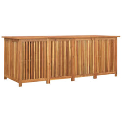 Coffre boîte meuble de jardin rangement 200 x 80 x 75 cm bois massif d'acacia