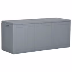 Coffre de rangement - Jardin - 270 litres - Gris - Résistant aux intempéries - Polypropylène
