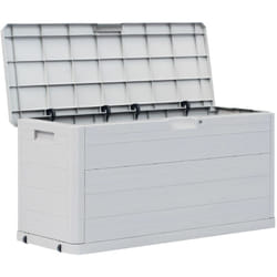Helloshop26 - Coffre boîte meuble de jardin rangement 280 litres gris clair