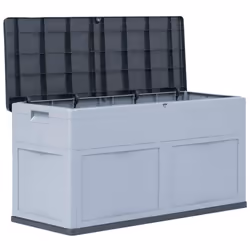 Coffre boîte meuble de jardin rangement 320 litres gris noir