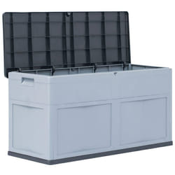 Coffre boîte meuble de jardin rangement 320 litres gris noir