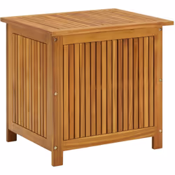 Cette boîte de rangement en bois de jardin dégage un charme rustique et se veut un complément idéal à votre espace de vie ext ...