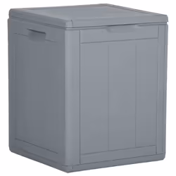 Coffre boîte meuble de jardin rangement 90 litres pp rotin gris