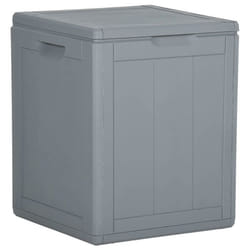 Coffre boîte meuble de jardin rangement 90 litres pp rotin gris