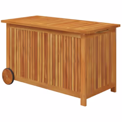 Cette boîte de rangement de jardin en bois offre un grand espace de rangement pour les coussins de meubles de jardin, les jou ...