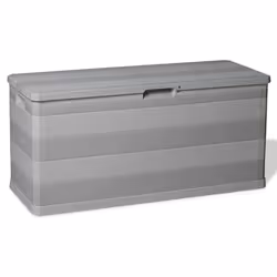 Coffre boîte meuble de jardin rangement 117 x 45 x 56 cm gris