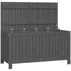 Coffre boîte meuble de jardin rangement 121 x 55 x 64 cm bois de pin gris