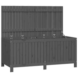 Coffre de jardin - Bois de pin - 147 x 68 x 64 cm - Couverture hydraulique - Grande ventilation - Gris
