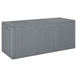 Coffre de rangement - Jardin - Gris - 270 litres - Polypropylène - Résistant aux intempéries