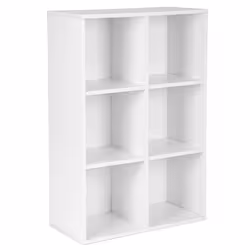 Meuble de rangement - Blanc - 6 casiers - Design contemporain - 655 x 30 x 975 cm - Salon