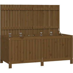 Coffre boîte meuble de jardin rangement 147 x 68 x 64 cm bois pin marron miel