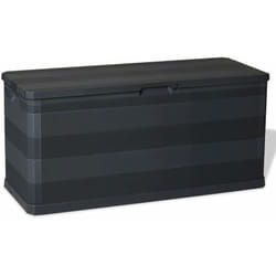 Coffre boîte meuble de jardin rangement 117 x 45 x 56 cm noir