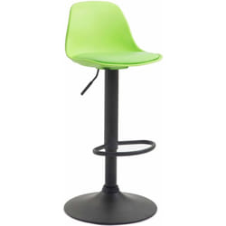 Tabouret de bar avec repose-pieds design moderne dossier en plastique et synthétique vert pieds noir mat 100000981