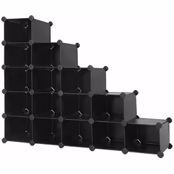 Un vrai organisateur polyvalent. Ce meuble de rangement noir mat vous aidera à les ranger tout en les gardant hors de vue. Gr ...