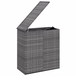 Boîte a coussins coffre de rangement de jardin resine tressee 100 x 49 x 1035 cm gris
