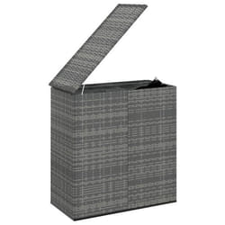 Boîte a coussins coffre de rangement de jardin resine tressee 100 x 49 x 1035 cm gris