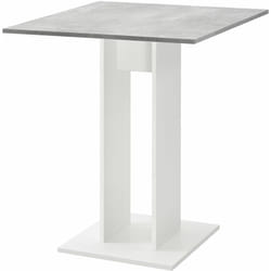 Table salle à manger cuisine salon carrée 65 cm gris blanc