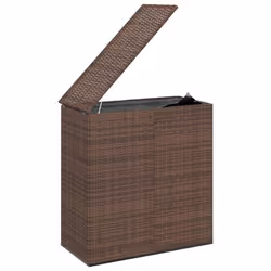 Boîte a coussins coffre de rangement de jardin resine tressee 100 x 49 x 1035cm marron