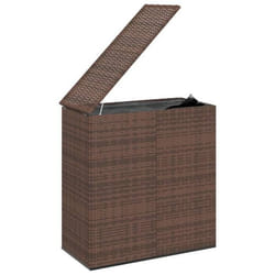Boîte a coussins coffre de rangement de jardin resine tressee 100 x 49 x 1035cm marron