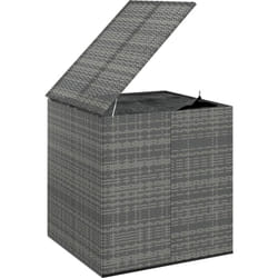 Helloshop26 - Boîte à coussins coffre de rangement de jardin résine tressée 100 x 97,5 x 104 cm gris
