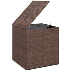 Boîte à coussins de jardin résine tressée 100 x 97,5 x 104cm marron