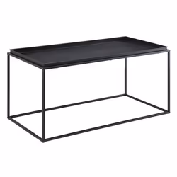 Table basse a plateau large en metal 100 cm noir mat