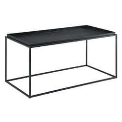 Table basse a plateau large en metal 100 cm noir mat
