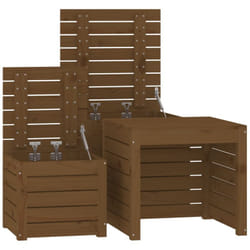 Ensemble de boîtes de jardin 3 pièces bois pin massif marron miel