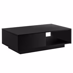 Table basse de salon avec tiroir et compartiment de rangement 95 x 55 cm panneau 15 mm noir