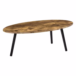 Table basse de salon avec pieds bois MDF 110 x 60 x 40 cm bois fonce noir