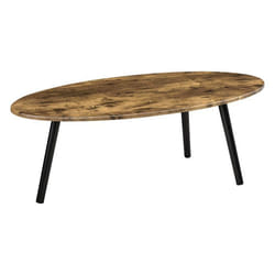 Table basse de salon avec pieds bois MDF 110 x 60 x 40 cm bois fonce noir